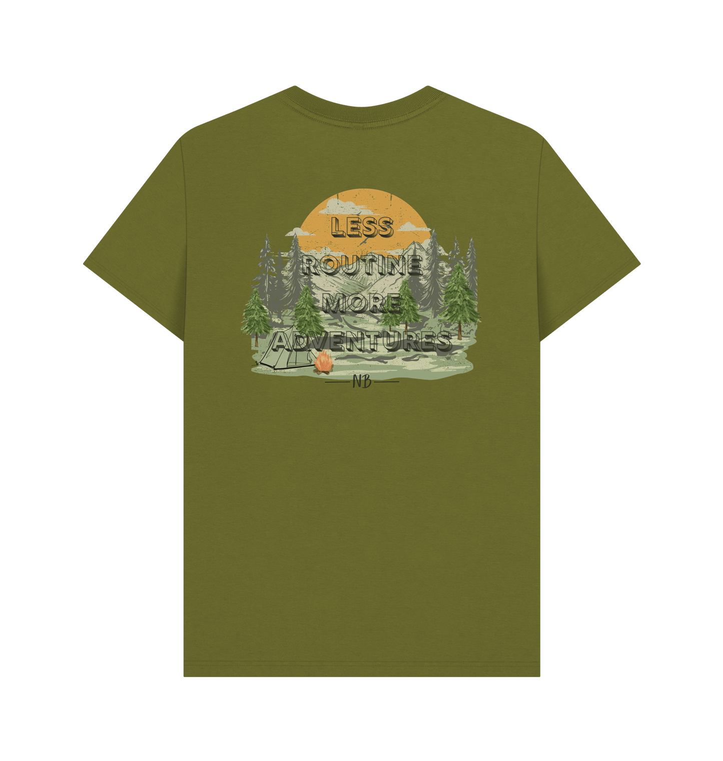 Moss Green Printed T-shirt Back