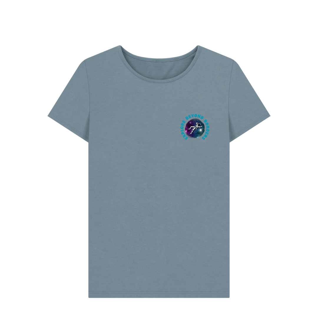 Stone Blue Printed T-shirt Front