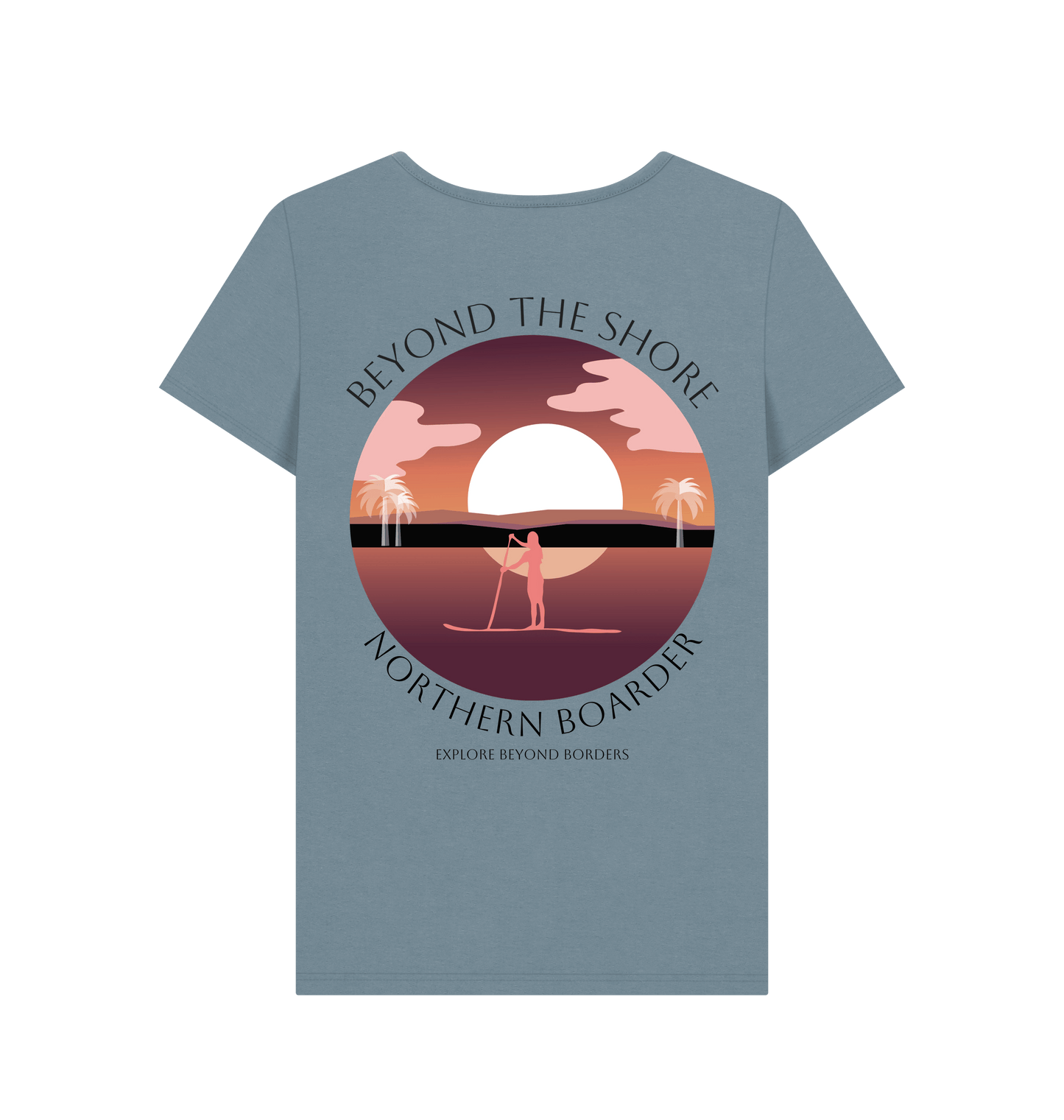 Stone Blue Printed T-shirt Back