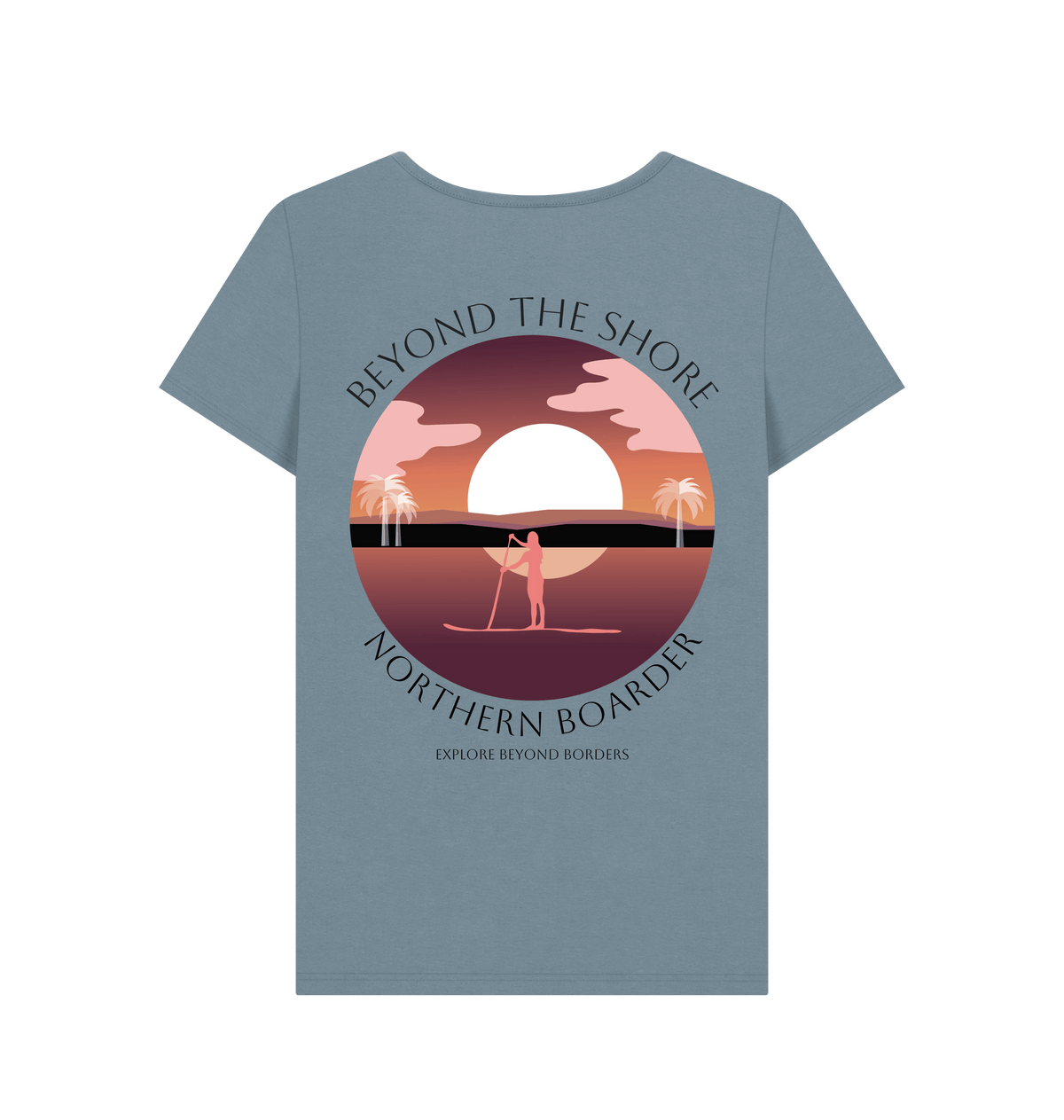 Stone Blue Printed T-shirt Back