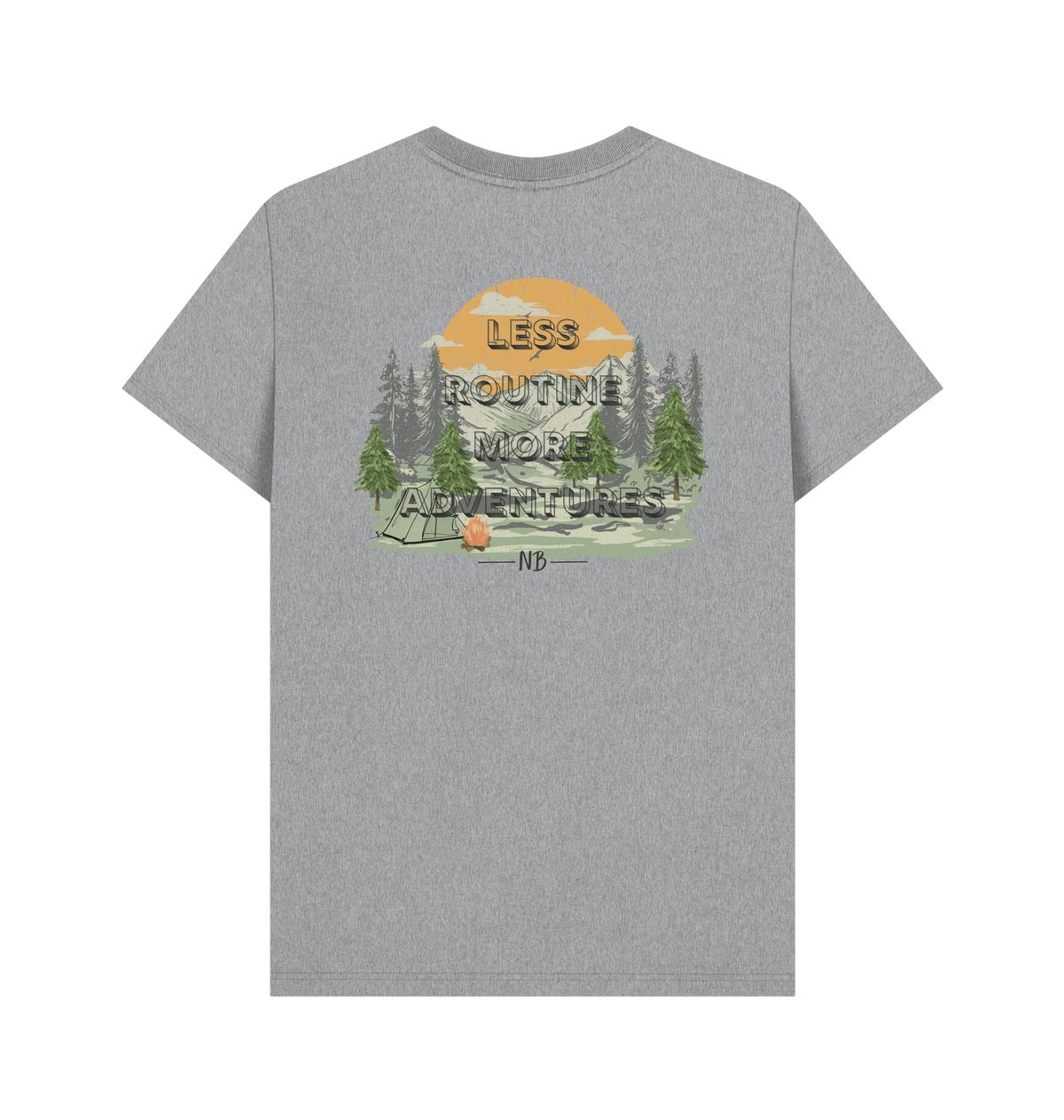 Athletic Grey Printed T-shirt Back