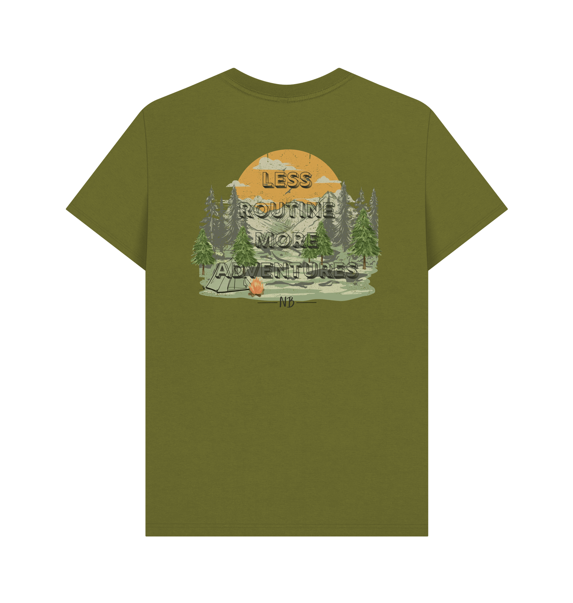 Moss Green Printed T-shirt Back