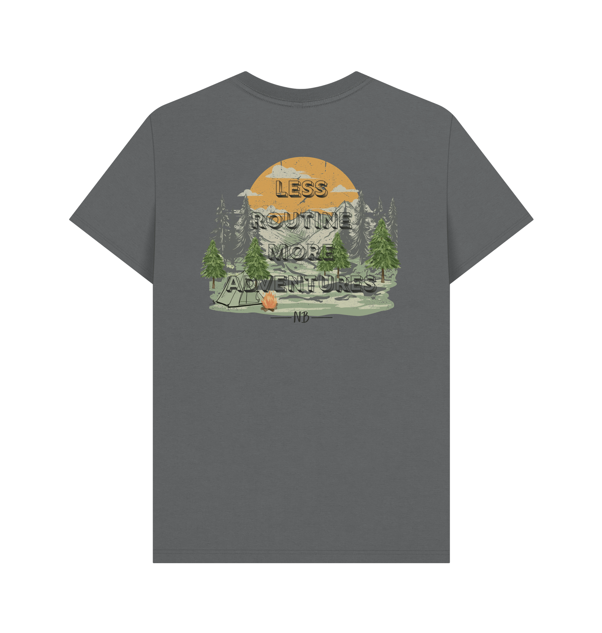 Slate Grey Printed T-shirt Back