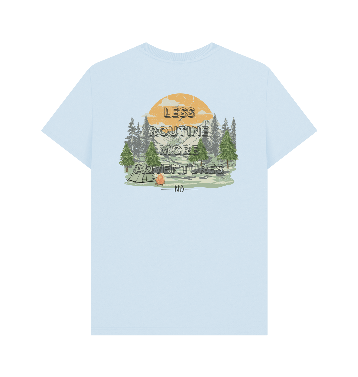 Sky Blue Printed T-shirt Back