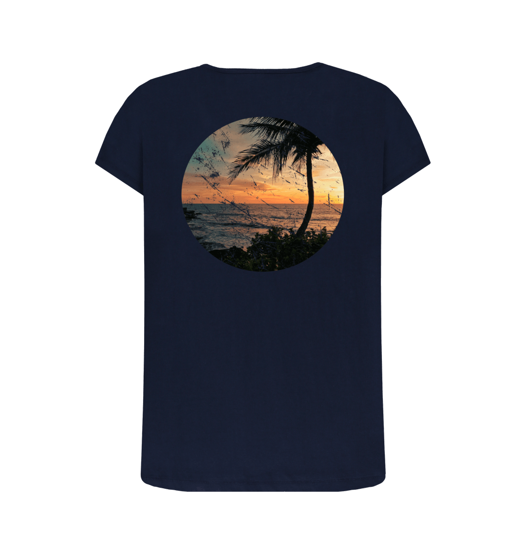 Navy Blue Printed T-shirt Back