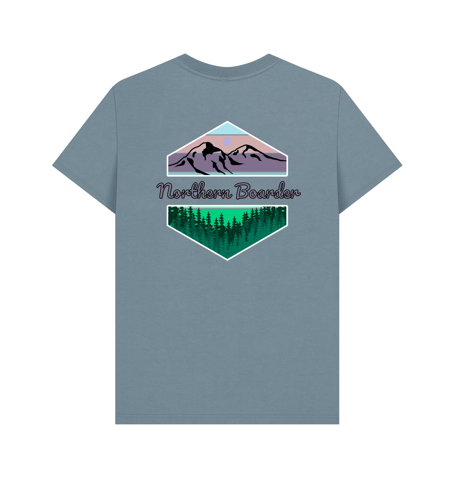Stone Blue Printed T-shirt Back