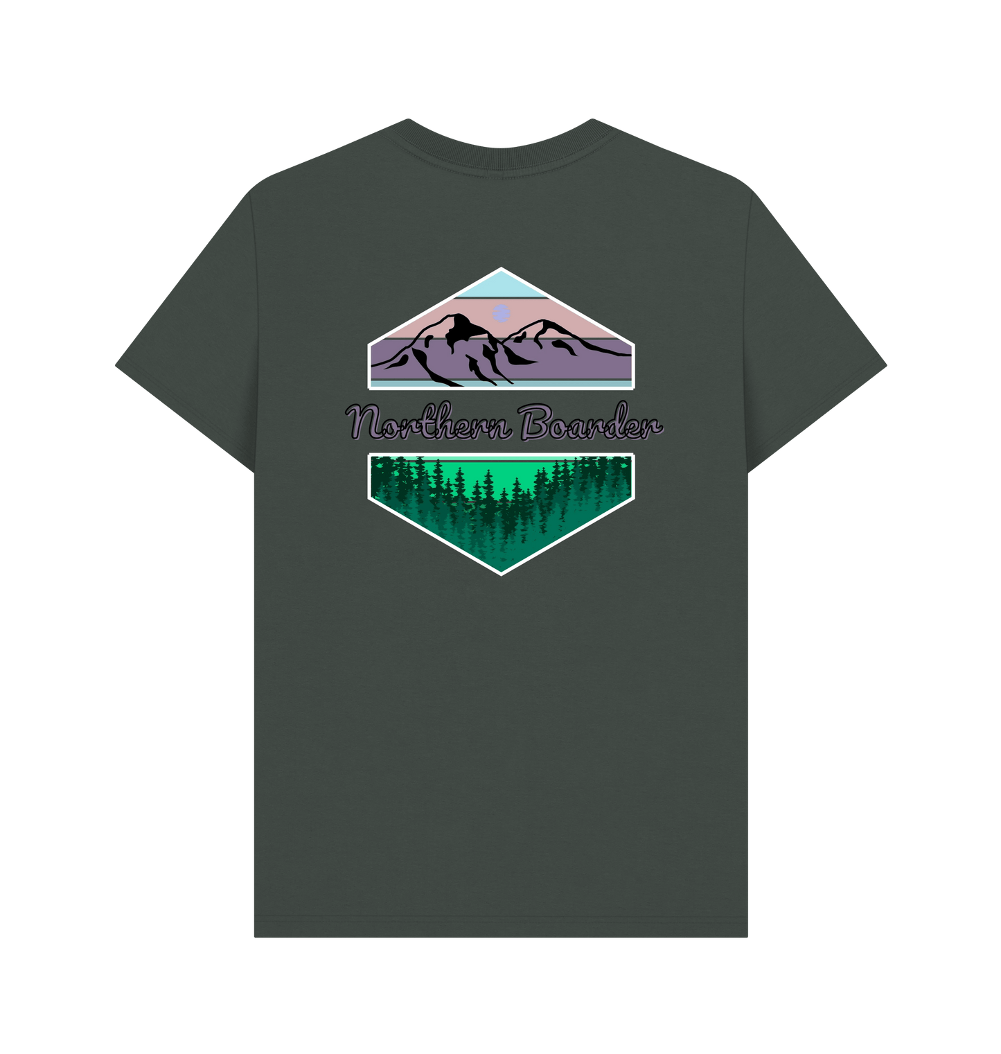 Dark Grey Printed T-shirt Back