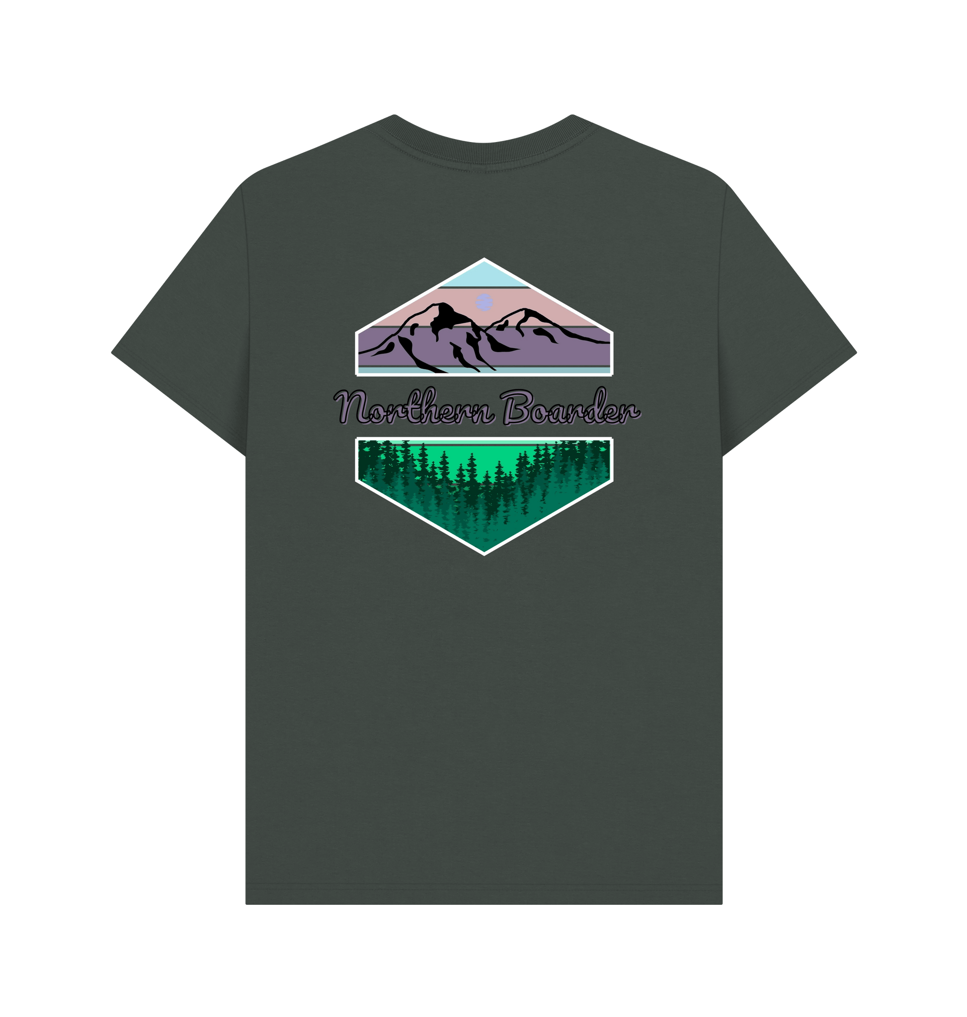 Dark Grey Printed T-shirt Back