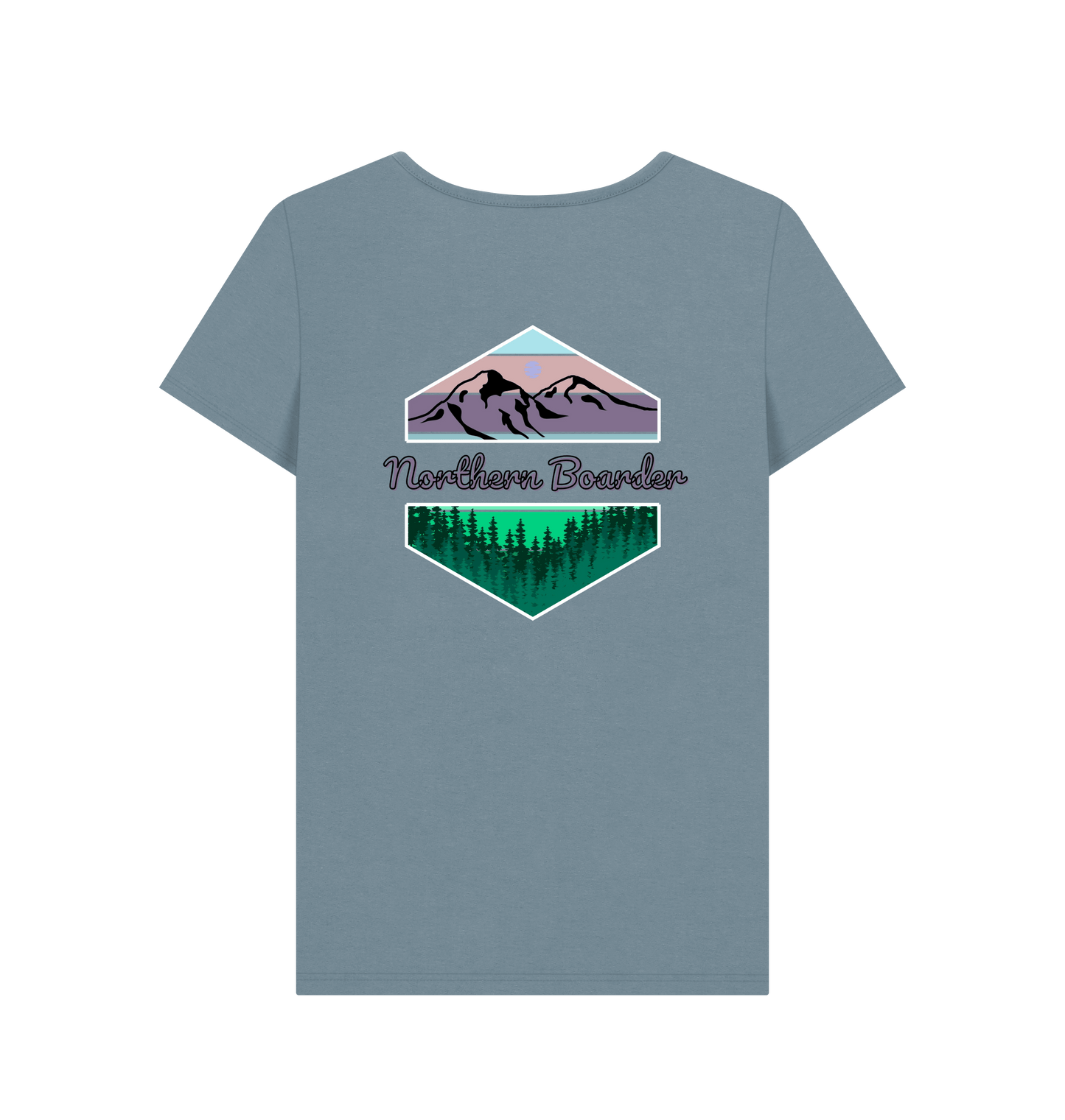 Stone Blue Printed T-shirt Back
