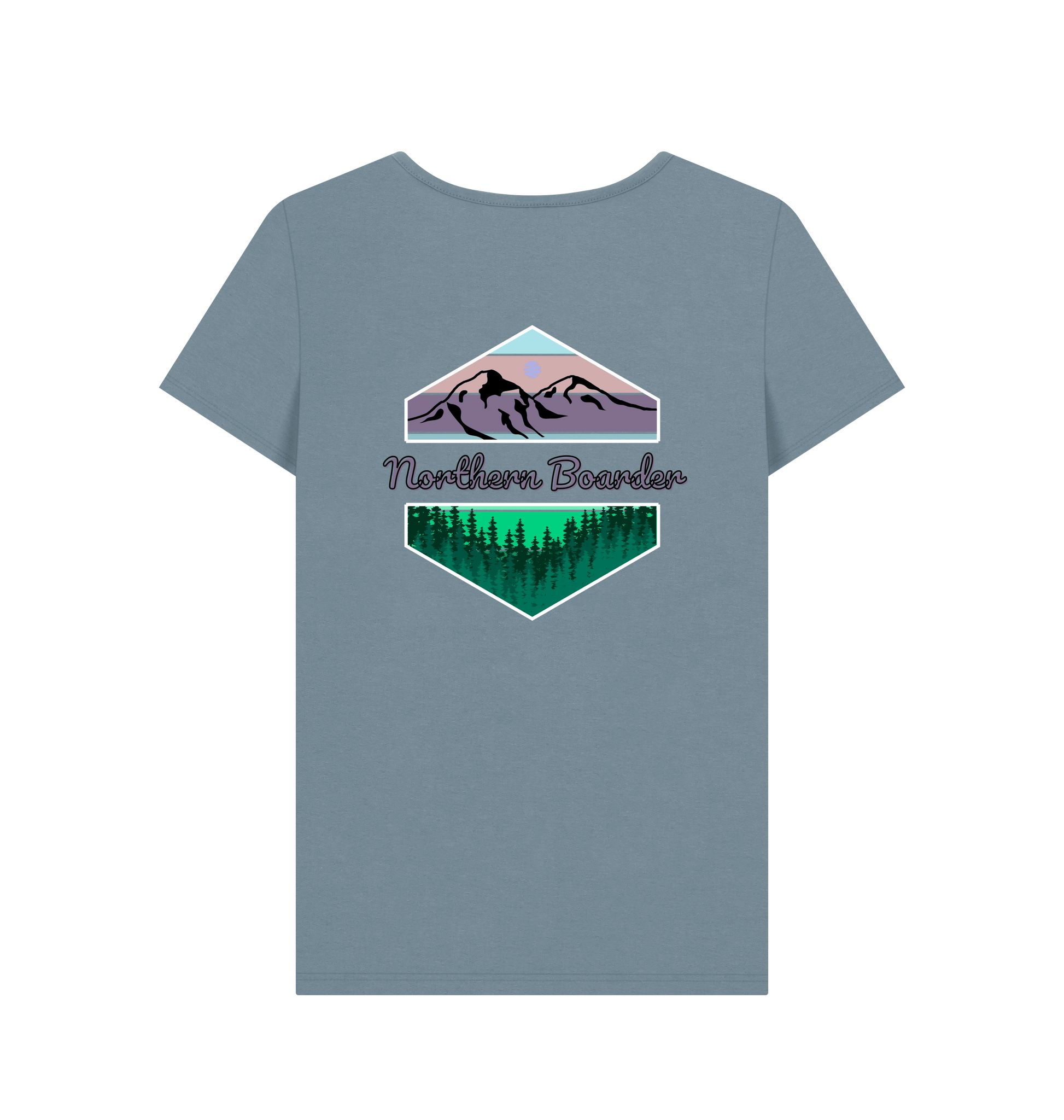Stone Blue Printed T-shirt Back