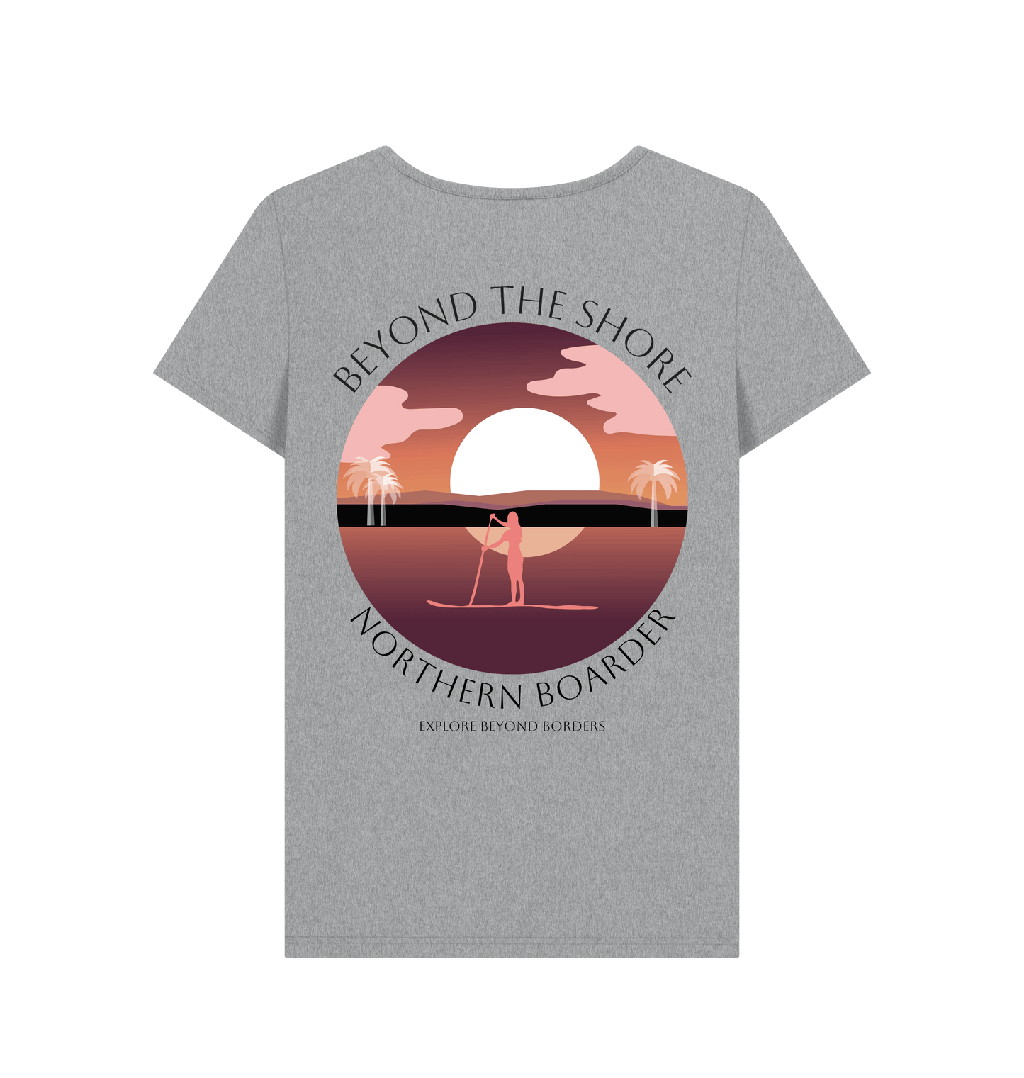Athletic Grey Printed T-shirt Back