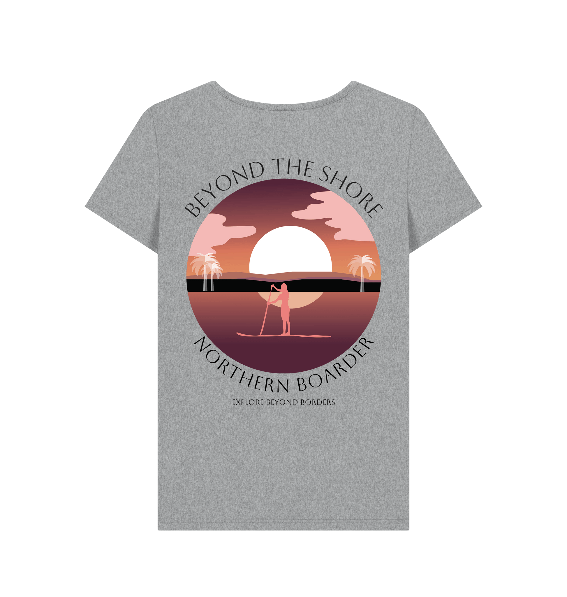 Athletic Grey Printed T-shirt Back