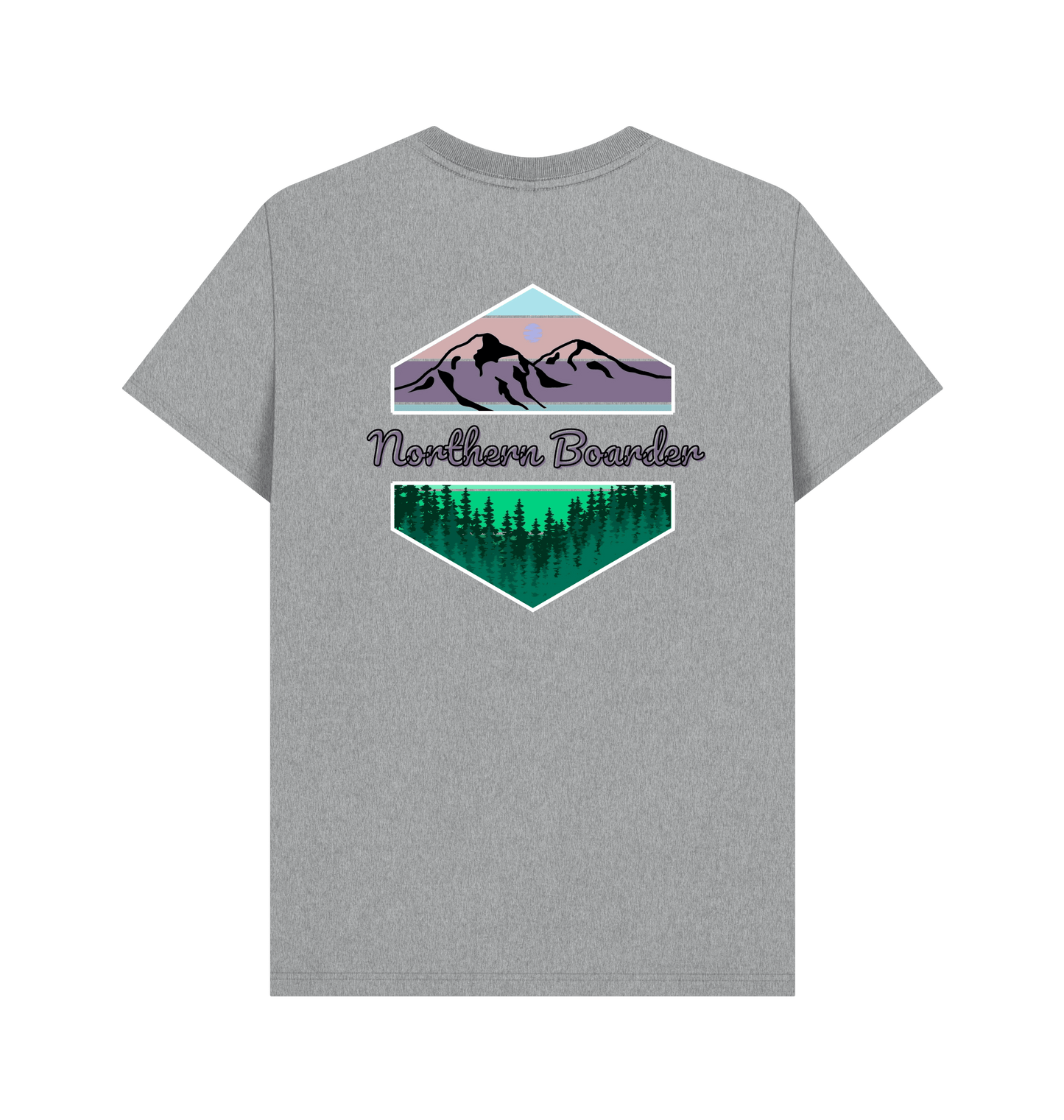 Athletic Grey Printed T-shirt Back