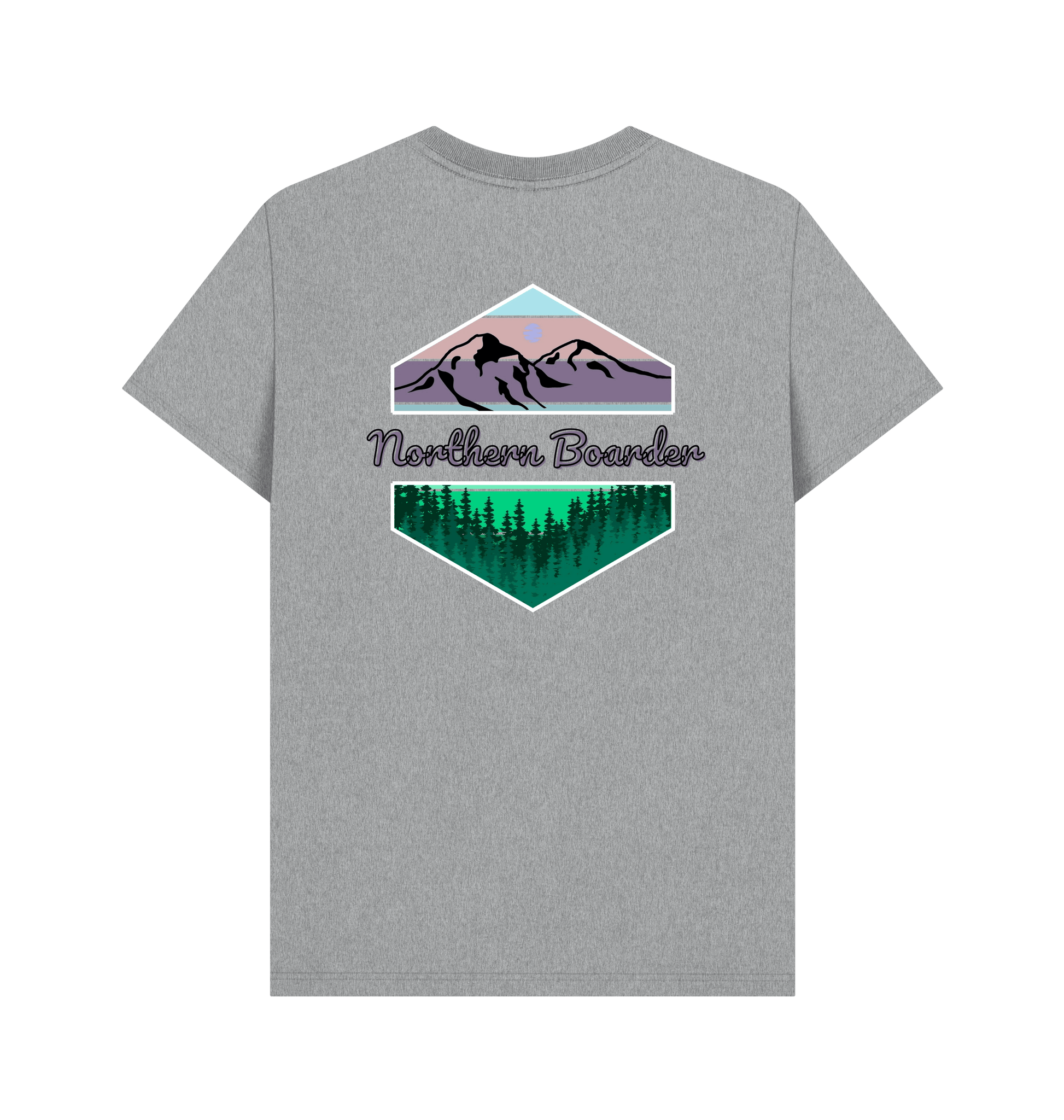 Athletic Grey Printed T-shirt Back