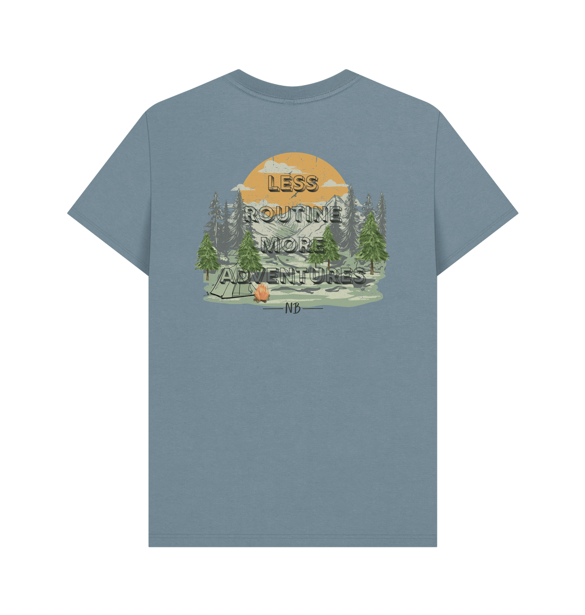 Stone Blue Printed T-shirt Back