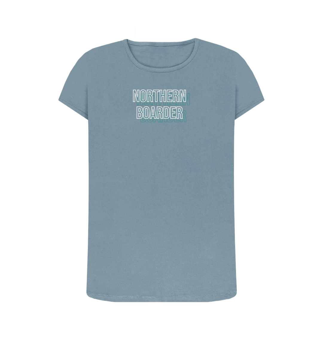 Stone Blue Printed T-shirt Front
