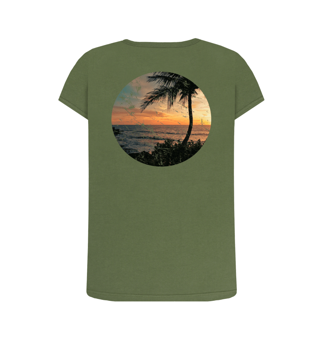 Khaki Printed T-shirt Back