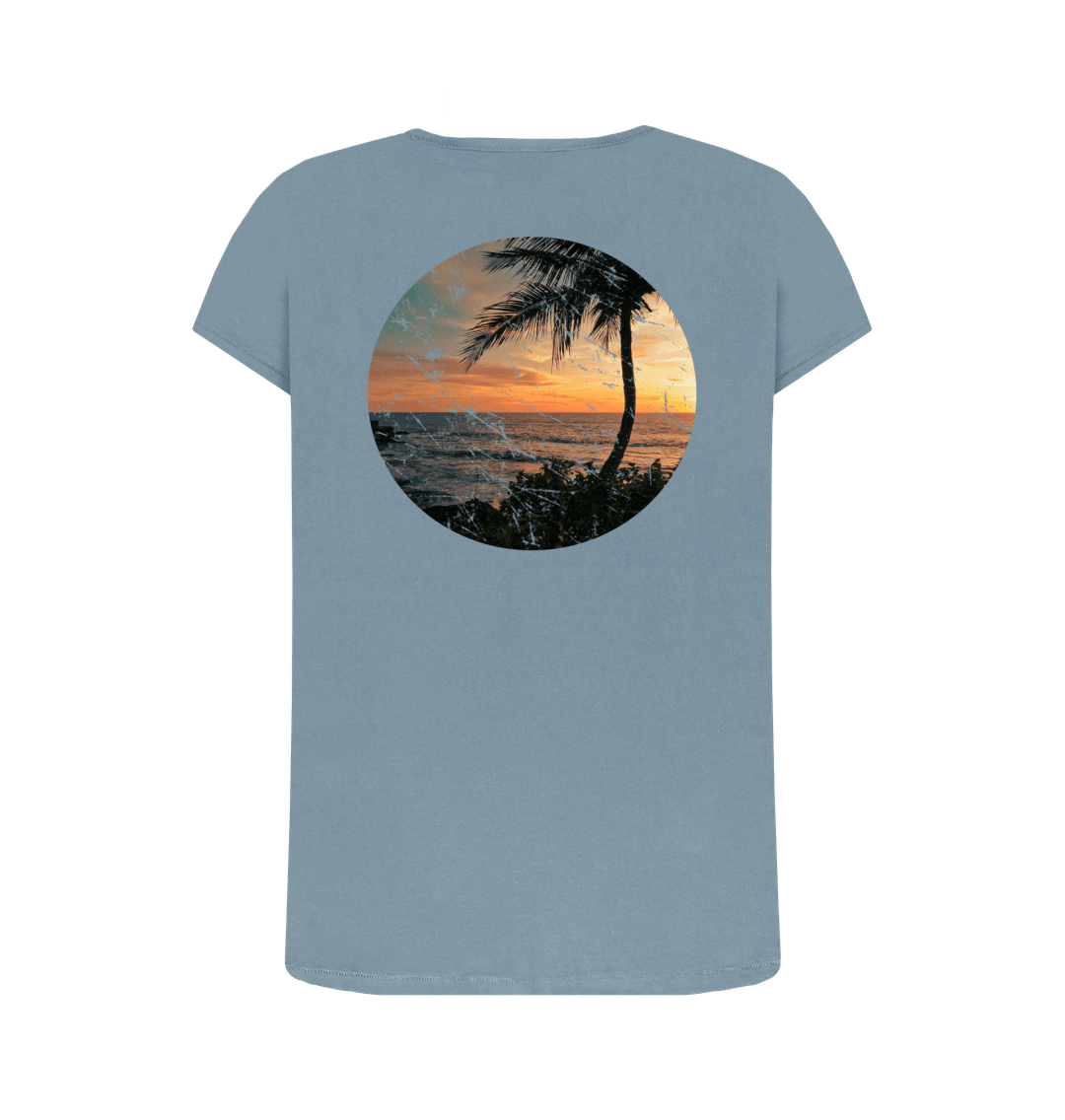 Stone Blue Printed T-shirt Back