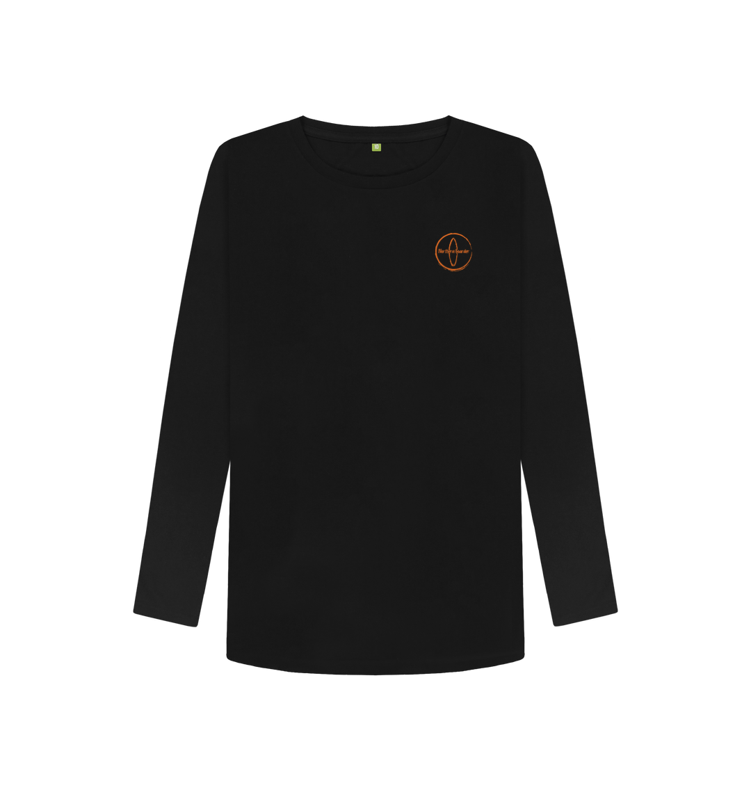 Black Printed Long Sleeve T Shirt Front